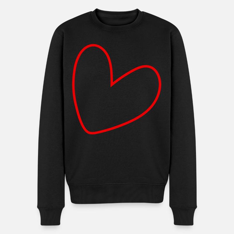 Simples Rotes Herz - Männer Premium Bio Pullover - Schwarz