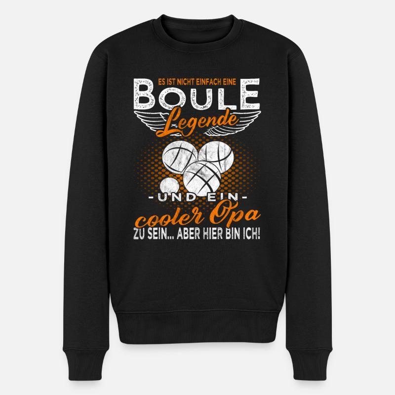 Boule - Boulespieler - Boccia - Männer Premium Bio Pullover - Schwarz