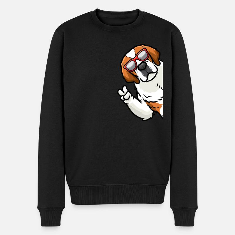 Bernhardiner Hund St. Bernhardshund - Männer Premium Bio Pullover - Schwarz