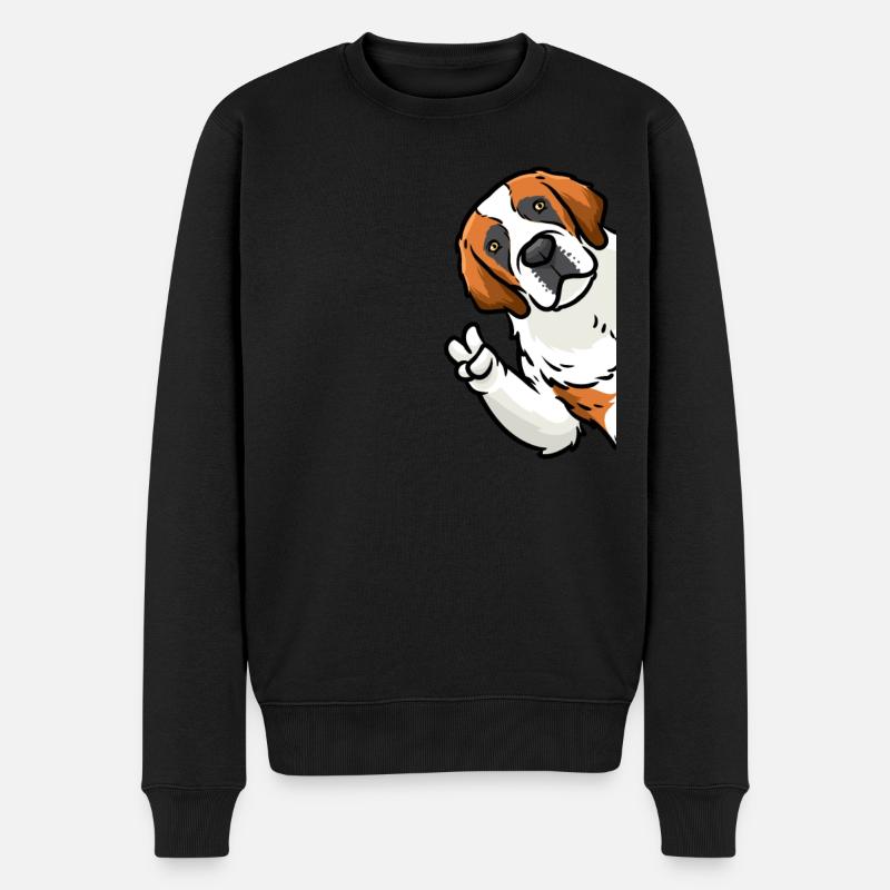 Chien Saint-Bernard Chien Saint-Bernard - Pull Premium bio Homme - noir