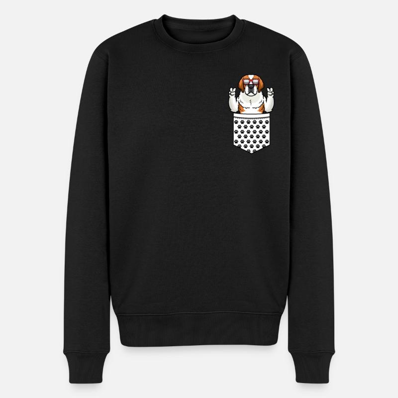 Chien Saint-Bernard Chien Saint-Bernard - Pull Premium bio Homme - noir