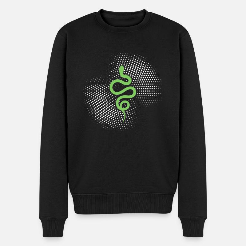 Schlange - Männer Premium Bio Pullover - Schwarz