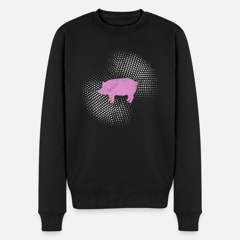 Schwein - Männer Premium Bio Pullover - Schwarz