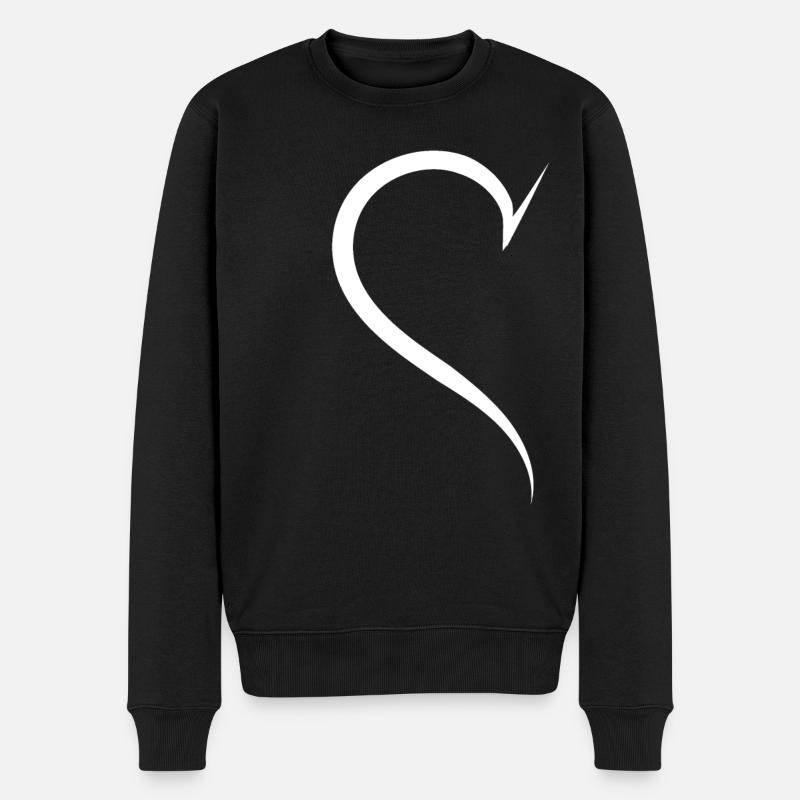 Demi-cœur simple blanc - Pull Premium bio Homme - noir