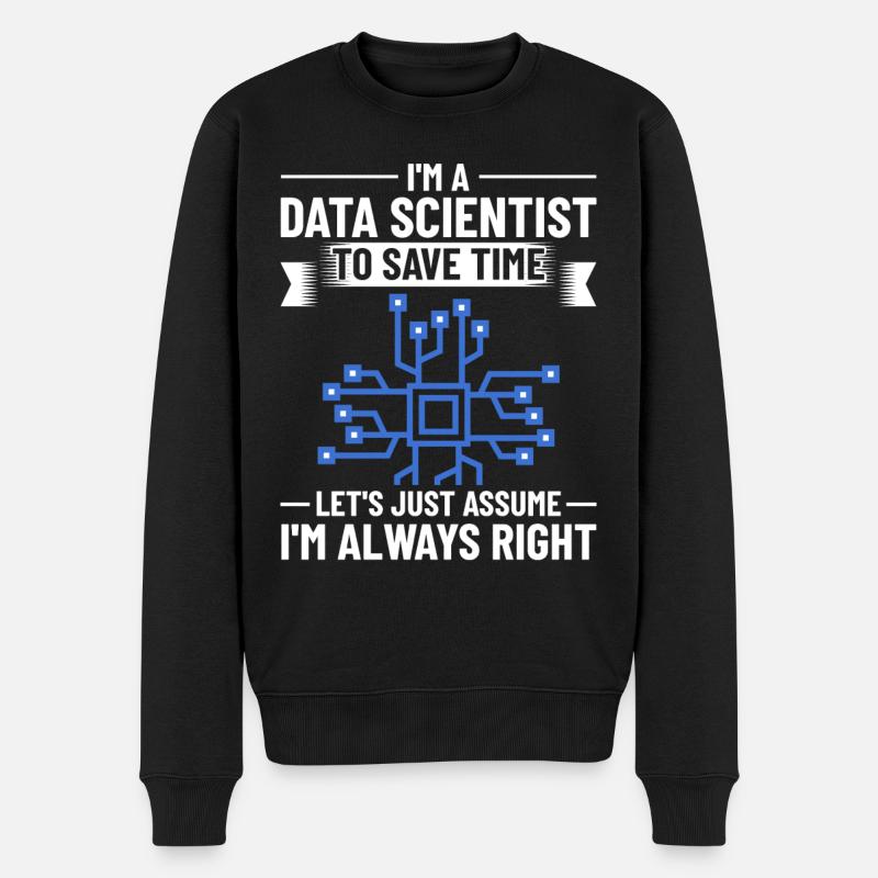 Datenwissenschaftler Data Science Wissenschaft - Männer Premium Bio Pullover - Schwarz