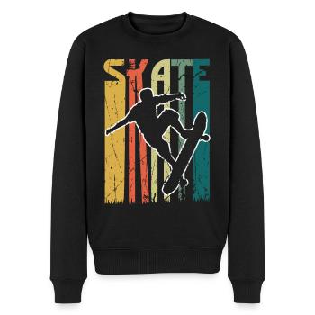 Vtintage Skate Skating Board Skateboard Rétro - Pull Premium bio Homme - noir - Devant - Nico (187cm)