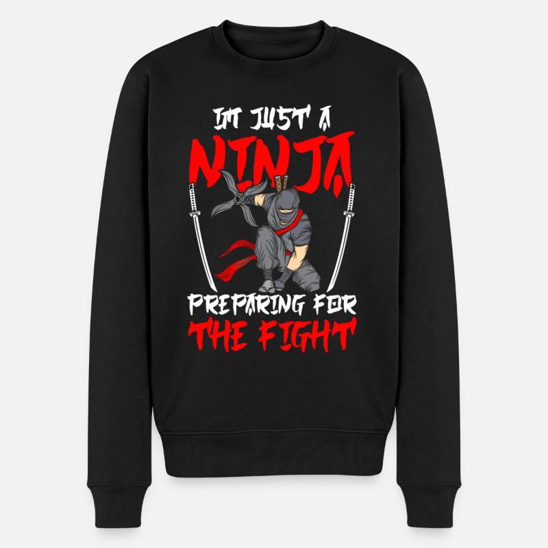 Ninja - Männer Premium Bio Pullover - Schwarz