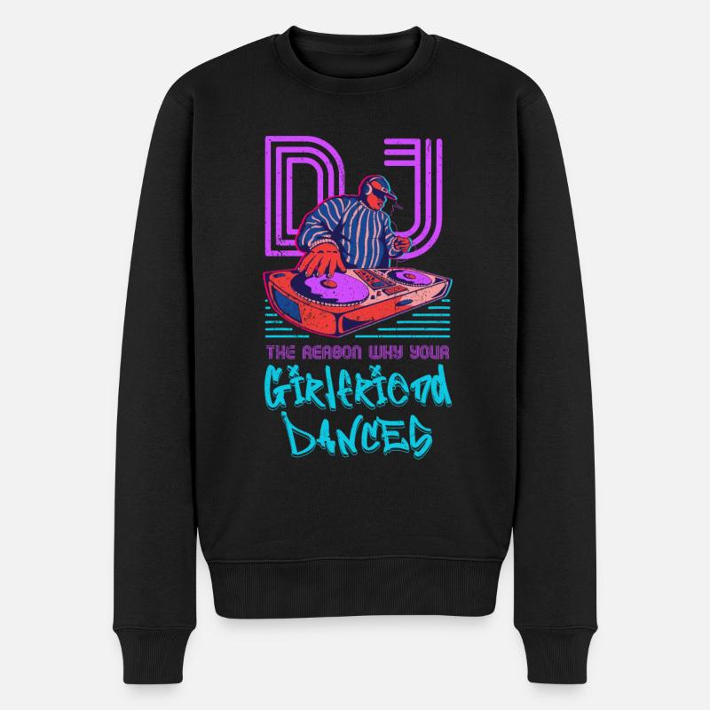 DJ Gift Musique Disc Jockey Disco Techno Rave - Pull Premium bio Homme - noir