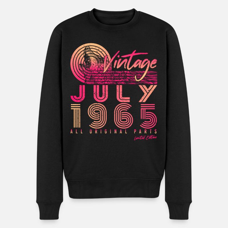 Baujahr 1965 Juli - Männer Premium Bio Pullover - Schwarz