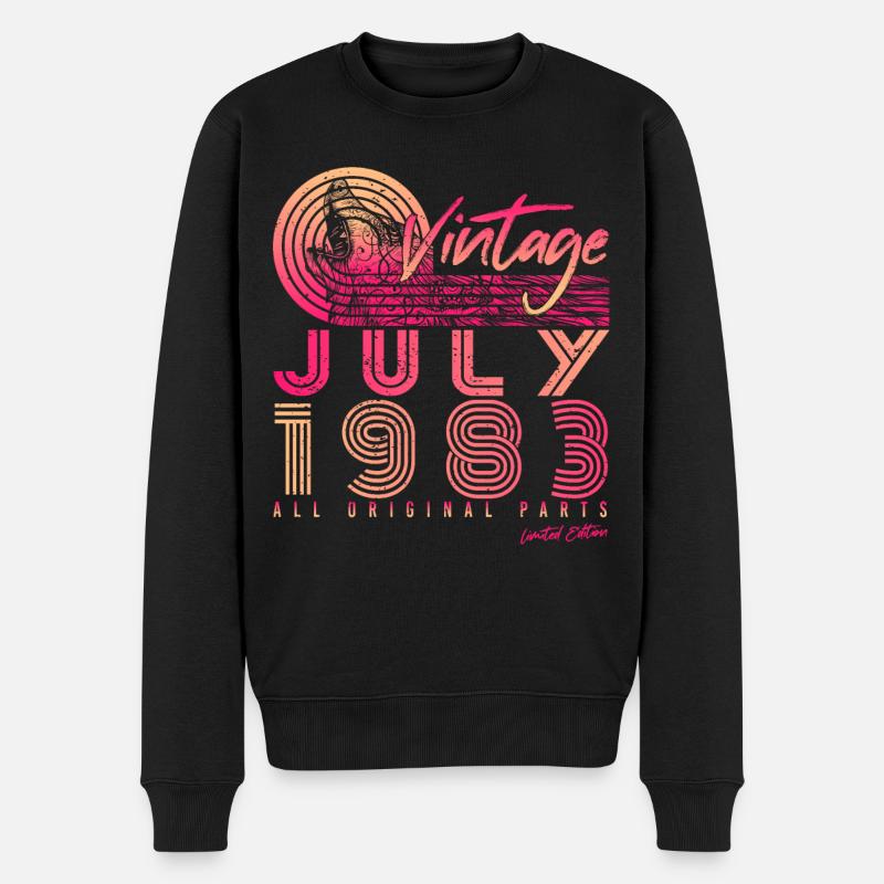 Retro 1983 Juillet - Pull Premium bio Homme - noir