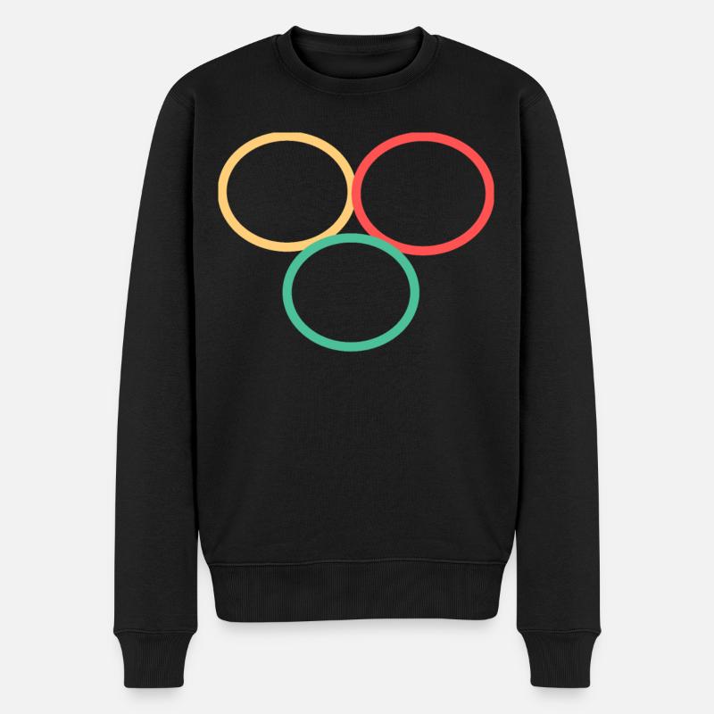 Drei Kreise Simpel Design - Männer Premium Bio Pullover - Schwarz
