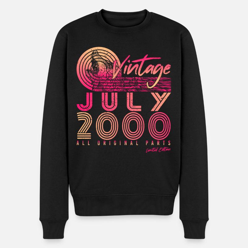 Geburtsmonat Juli 2000 - Männer Premium Bio Pullover - Schwarz