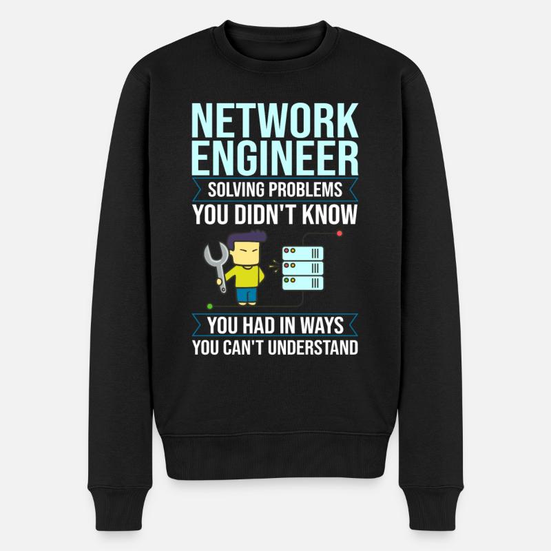 Netzwerkingenieur Network Engineer Computer - Men's Premium Organic Jumper - black