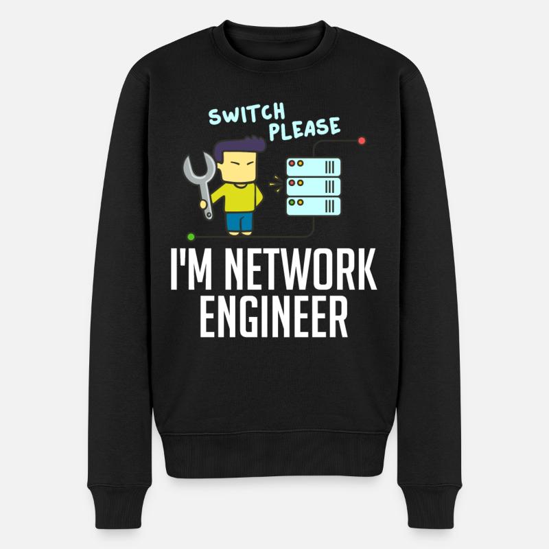 Netzwerkingenieur Network Engineer Computer - Men's Premium Organic Jumper - black
