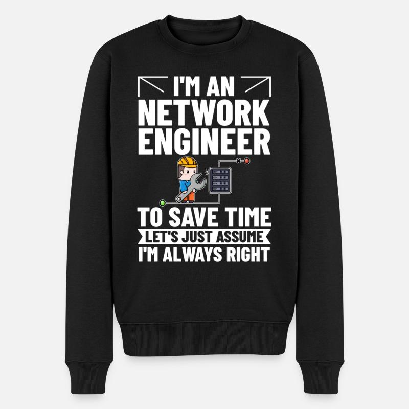 Netzwerkingenieur Network Engineer Computer - Männer Premium Bio Pullover - Schwarz
