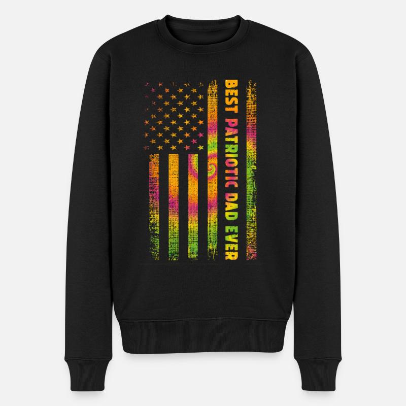 Vater Patriot USA - Männer Premium Bio Pullover - Schwarz