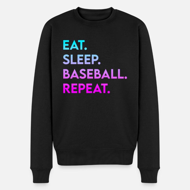 manger dormir baseball répéter - Pull Premium bio Homme - noir