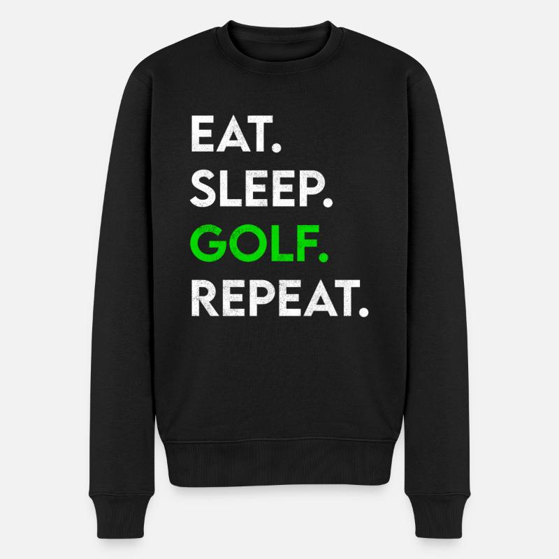 manger dormir golf répéter - Pull Premium bio Homme - noir