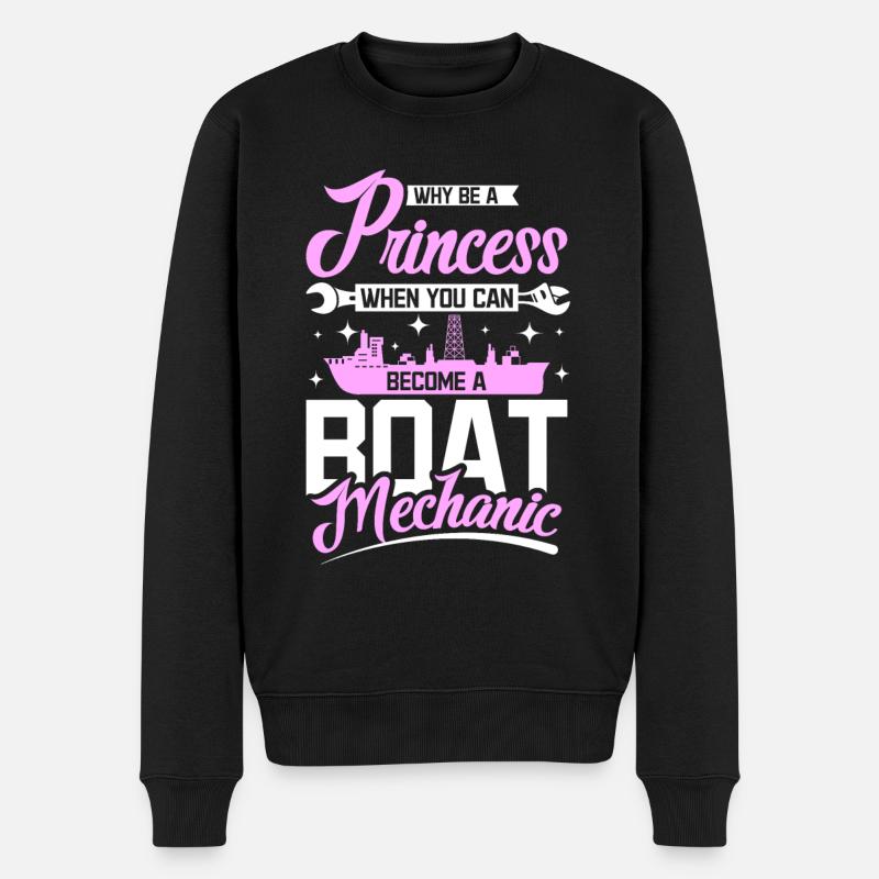Princesse femme mécanicienne de bateau - Pull Premium bio Homme - noir