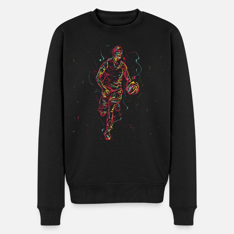 Basketteur de basket-ball - Pull Premium bio Homme - noir
