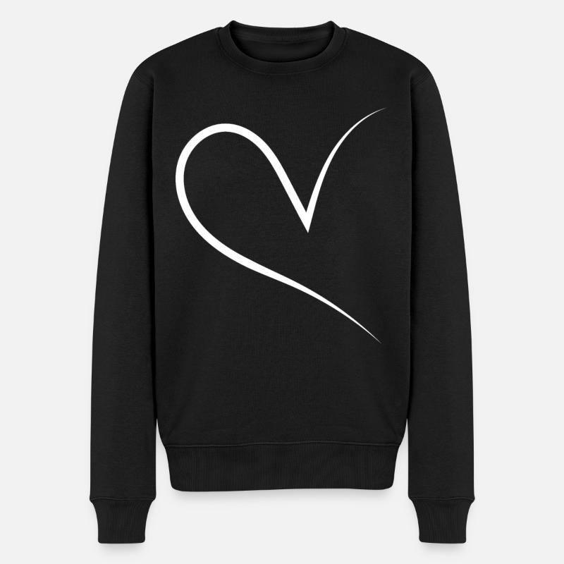 Demi-cœur blanc - Pull Premium bio Homme - noir