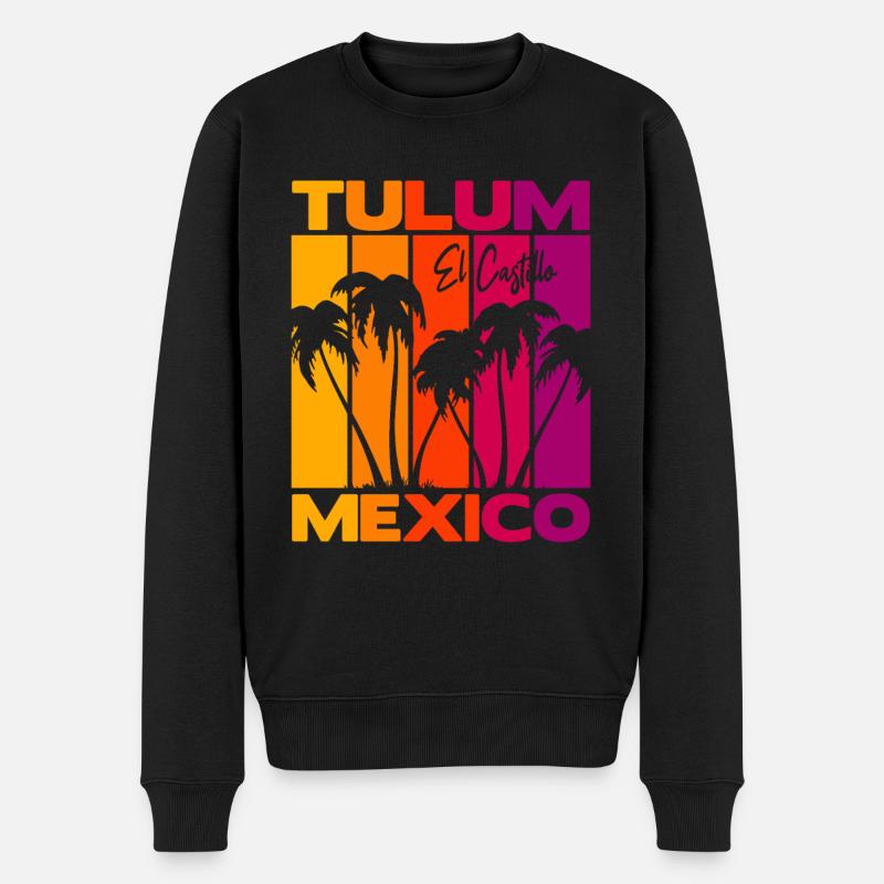 Tulum El Castillo Mexique - Pull Premium bio Homme - noir