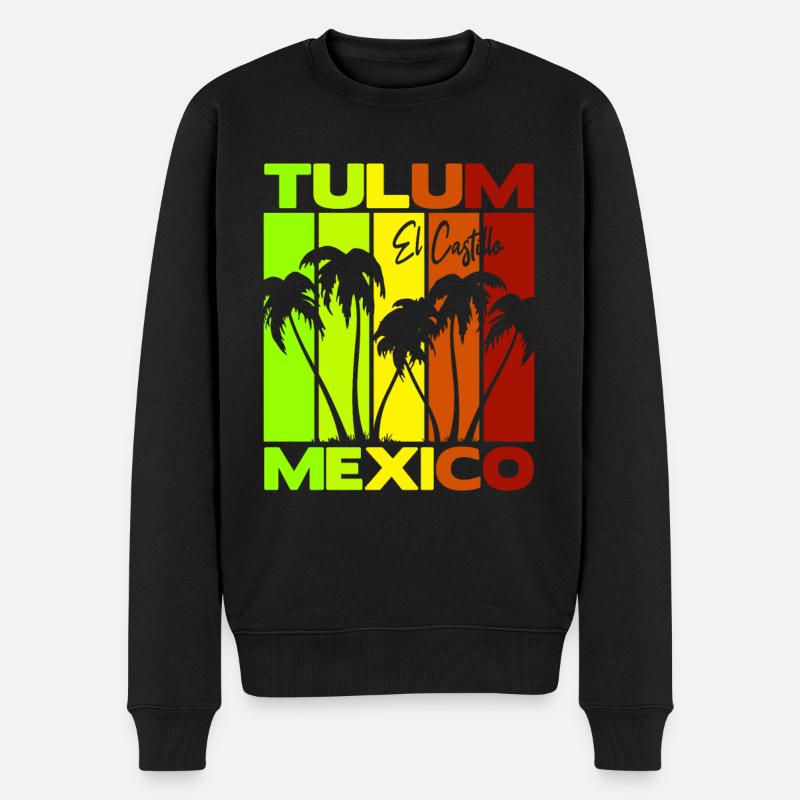 Tulum El Castillo Mexique - Pull Premium bio Homme - noir