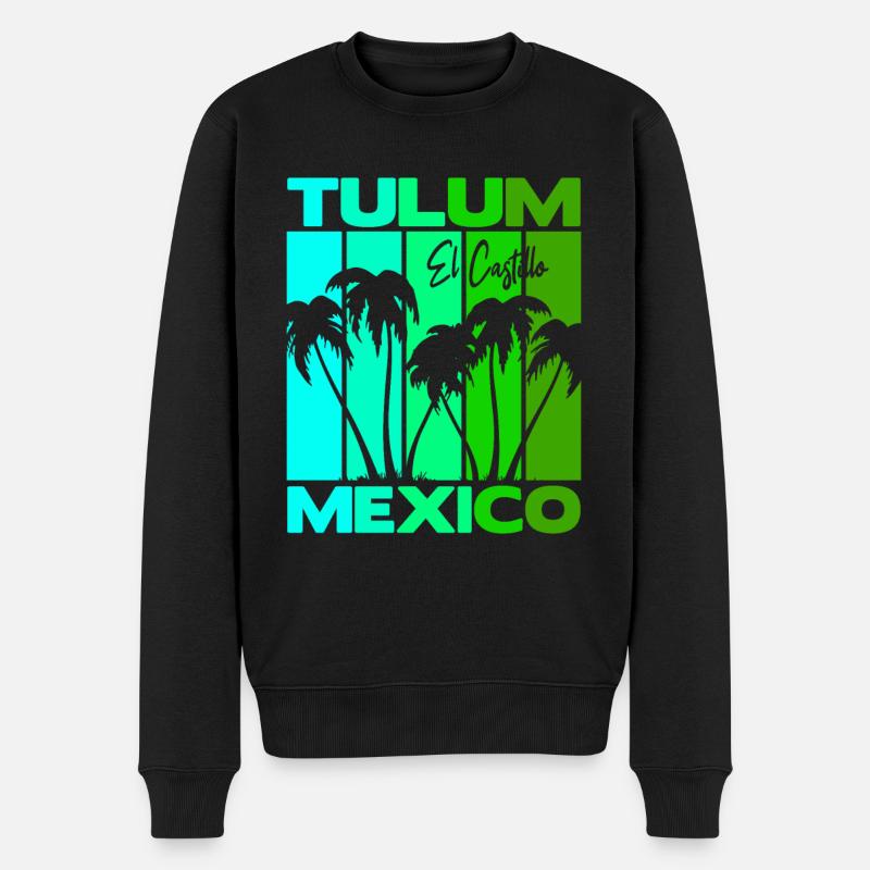 Tulum El Castillo Mexique - Pull Premium bio Homme - noir