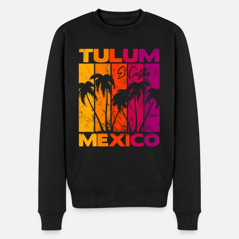 Tulum El Castillo Mexique - Pull Premium bio Homme - noir