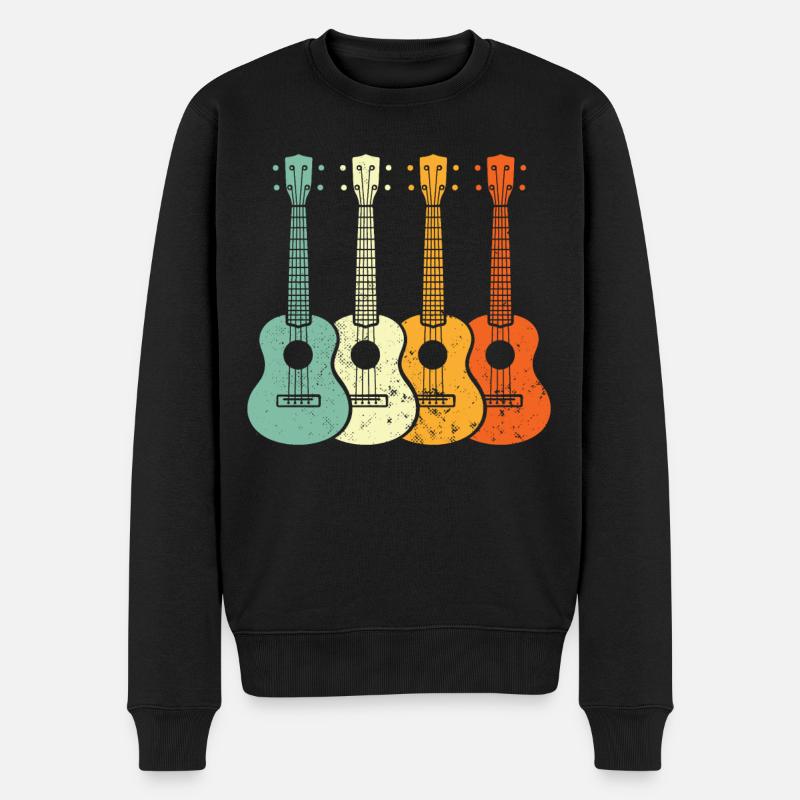 Ukulele - Männer Premium Bio Pullover - Schwarz