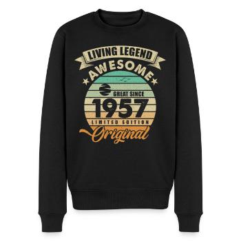 1957 Birthday - Men's Premium Organic Jumper - black - Front - Nico (187cm)