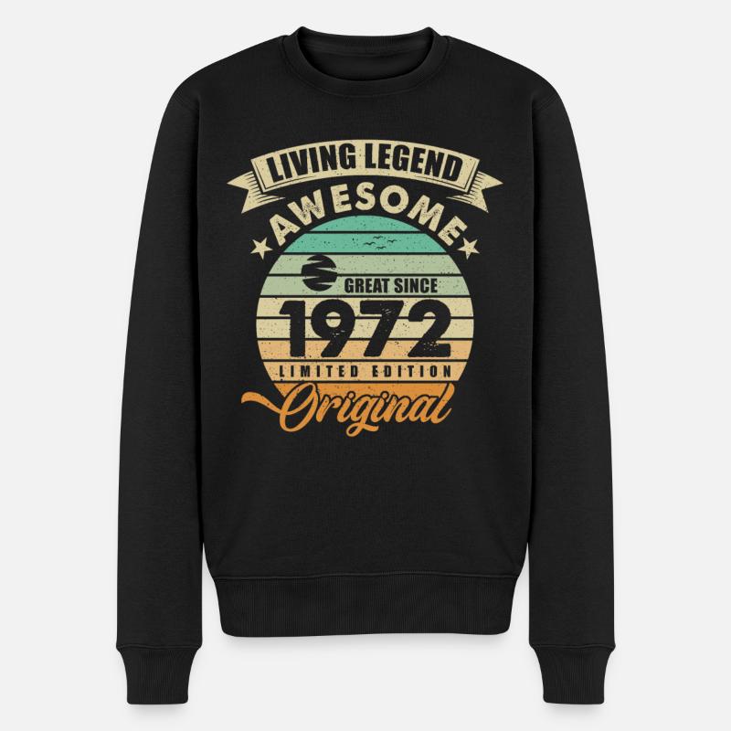 1972 Anniversaire Rétro Original - Pull Premium bio Homme - noir