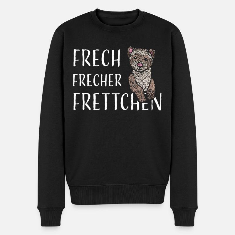 Frettchenbesitzer Frettchenliebhaber - Männer Premium Bio Pullover - Schwarz