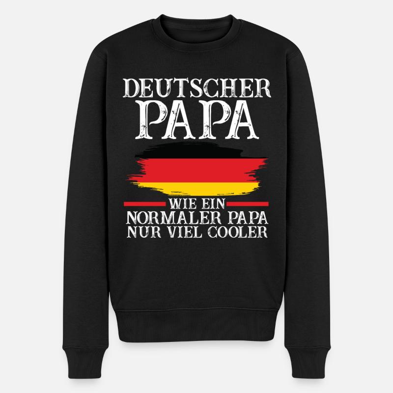 Deutscher Papa Vater Deutscher Deutschland - Männer Premium Bio Pullover - Schwarz