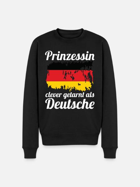 Prinzessin Deutscher Deutsches Deutschland - Männer Premium Bio Pullover - Schwarz