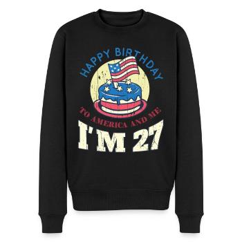 US America Flag Cake Naissance Age 27 USA 4 juillet - Pull Premium bio Homme - noir - Devant - Nico (187cm)