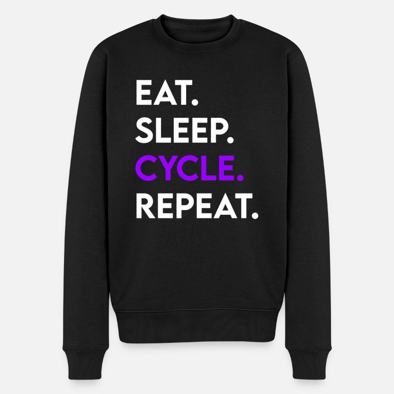 eat sleep cycle repeat - Männer Premium Bio Pullover - Schwarz