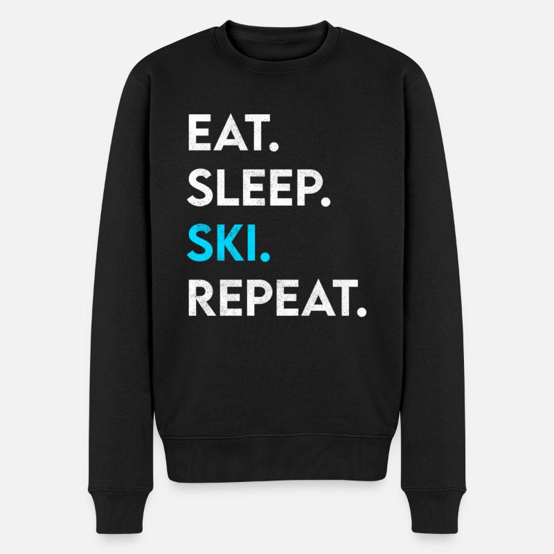 manger dormir ski répéter - Pull Premium bio Homme - noir