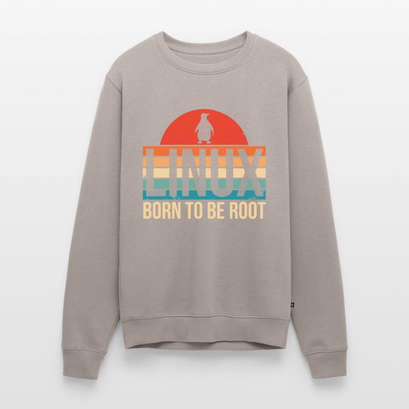 Linux Born To Be Root Pinguin Nerd Coding Geek Männer Premium Bio Pullover