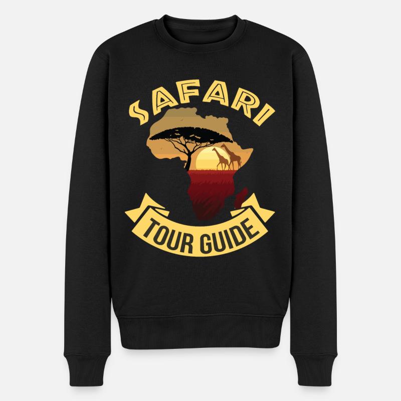 Safari Tour Afrique Girafe - Pull Premium bio Homme - noir