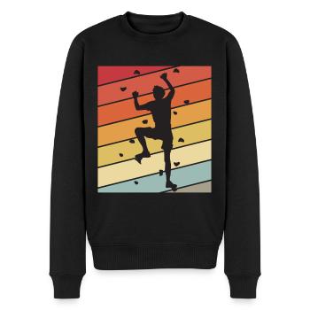 Mur d’escalade Rétro Bloc Escalade Montagnes - Pull Premium bio Homme - noir - Devant - Nico (187cm)