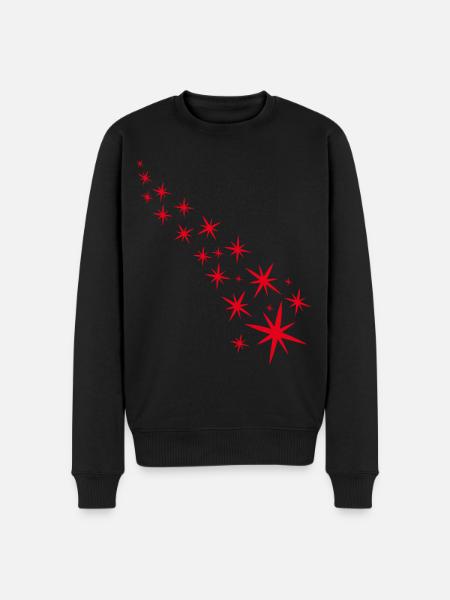 Red starry sky - Men's Premium Organic Jumper - black