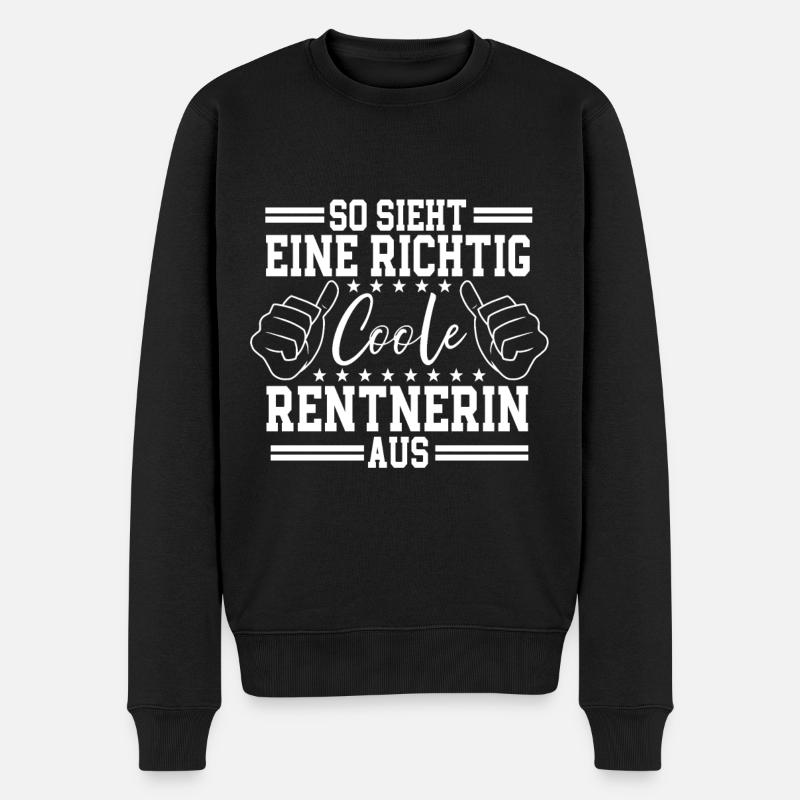So sieht eine richtig coole Rentnerin aus - Männer Premium Bio Pullover - Schwarz