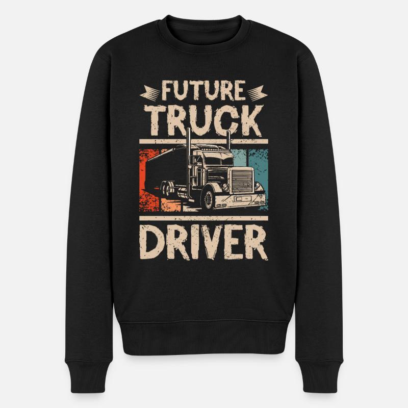 Future truck driver - Männer Premium Bio Pullover - Schwarz