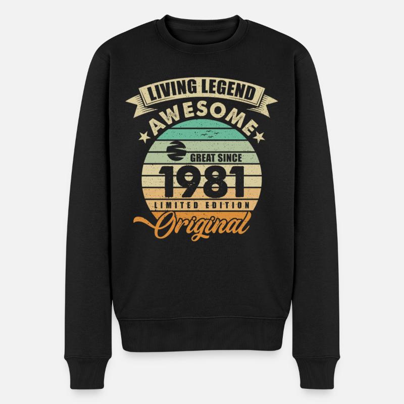 1981 Anniversaire Rétro Original - Pull Premium bio Homme - noir