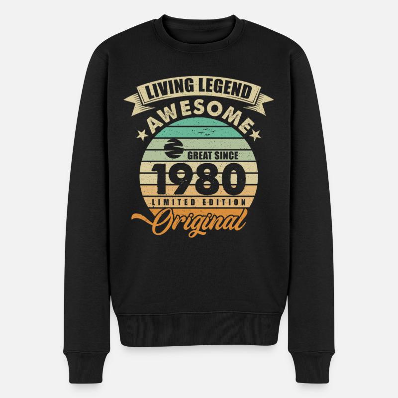 1980 Anniversaire Retro Orginal - Pull Premium bio Homme - noir