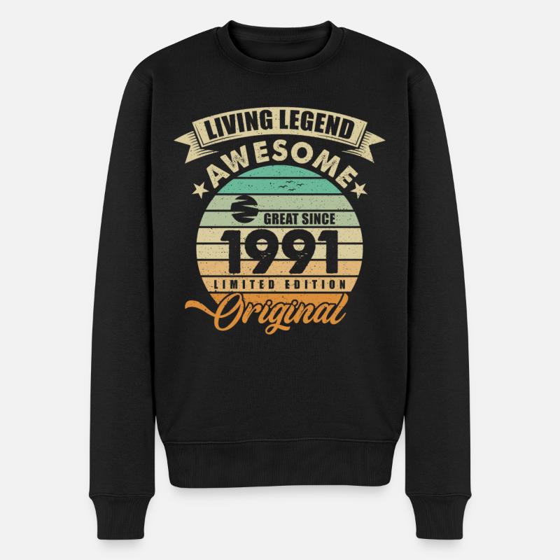 1991 Anniversaire Retro Orginal - Pull Premium bio Homme - noir