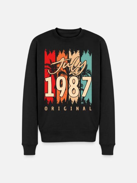Juli 1987 Geschenkidee - Männer Premium Bio Pullover - Schwarz
