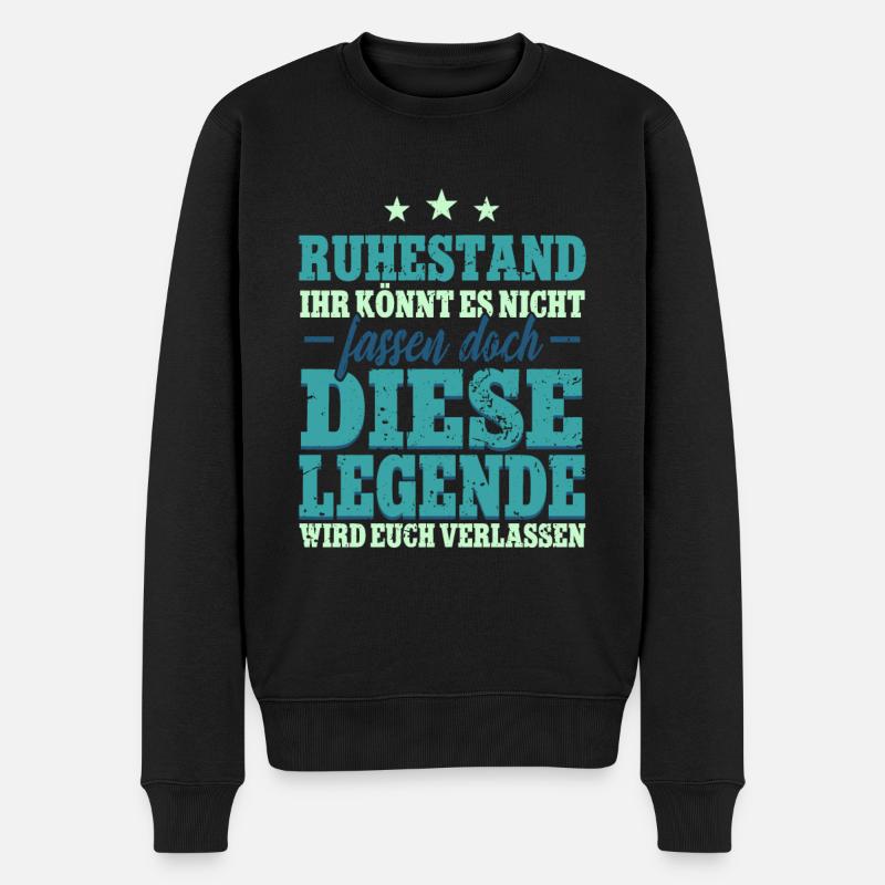 Ruhestand Renteneintritt Rentner - Männer Premium Bio Pullover - Schwarz