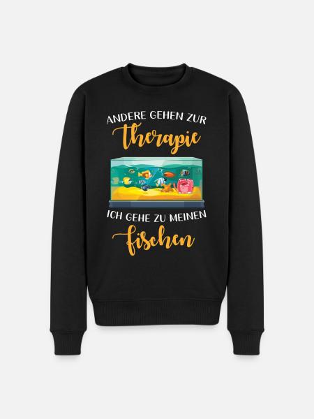 Fische Aquarium Spruch lustig - Männer Premium Bio Pullover - Schwarz